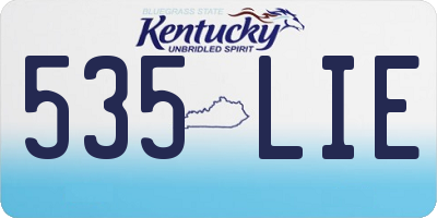 KY license plate 535LIE