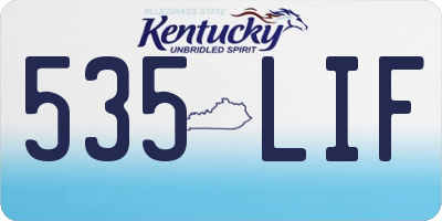 KY license plate 535LIF