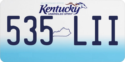 KY license plate 535LII