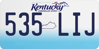 KY license plate 535LIJ