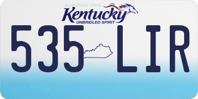 KY license plate 535LIR