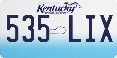 KY license plate 535LIX
