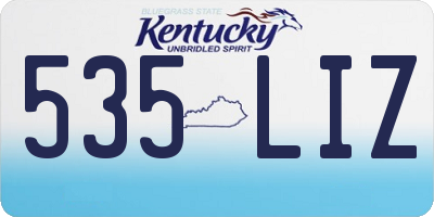 KY license plate 535LIZ