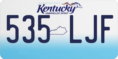 KY license plate 535LJF