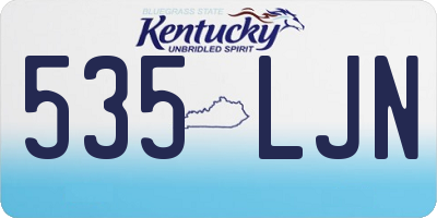 KY license plate 535LJN