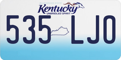 KY license plate 535LJO