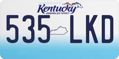 KY license plate 535LKD