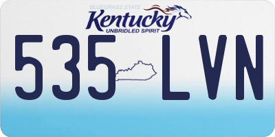KY license plate 535LVN