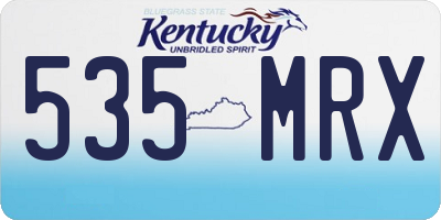 KY license plate 535MRX