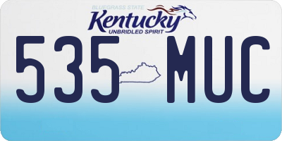 KY license plate 535MUC