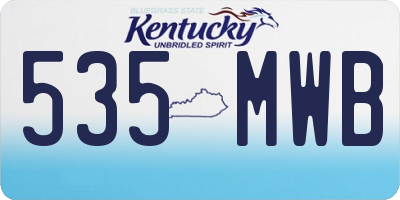 KY license plate 535MWB
