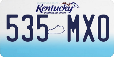 KY license plate 535MXO