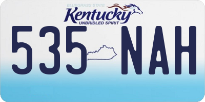 KY license plate 535NAH
