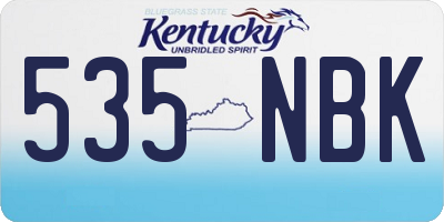 KY license plate 535NBK
