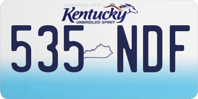 KY license plate 535NDF