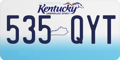 KY license plate 535QYT