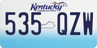 KY license plate 535QZW