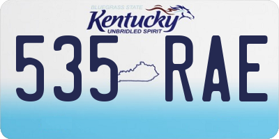 KY license plate 535RAE
