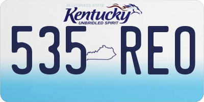 KY license plate 535REO