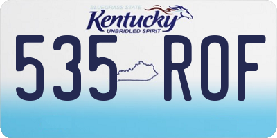 KY license plate 535ROF