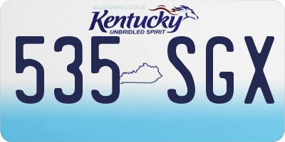 KY license plate 535SGX