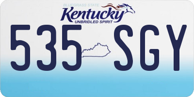 KY license plate 535SGY