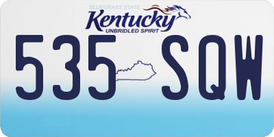 KY license plate 535SQW