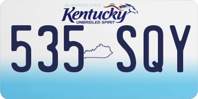 KY license plate 535SQY
