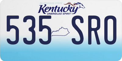 KY license plate 535SRO