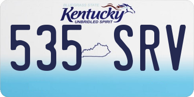 KY license plate 535SRV