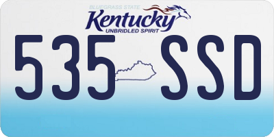 KY license plate 535SSD
