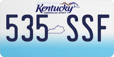 KY license plate 535SSF