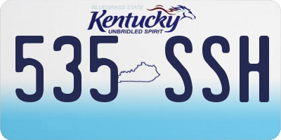 KY license plate 535SSH
