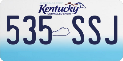 KY license plate 535SSJ
