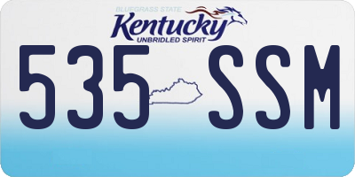 KY license plate 535SSM