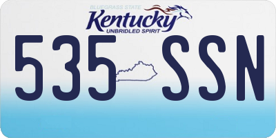 KY license plate 535SSN