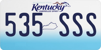 KY license plate 535SSS
