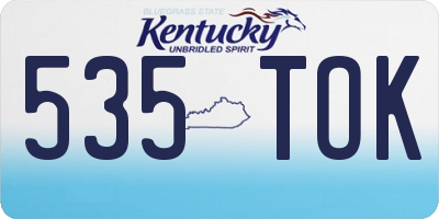 KY license plate 535TOK