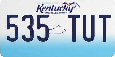 KY license plate 535TUT