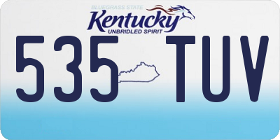 KY license plate 535TUV