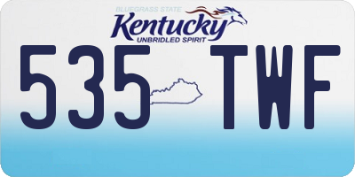 KY license plate 535TWF