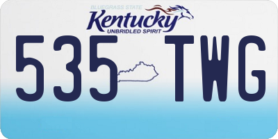 KY license plate 535TWG