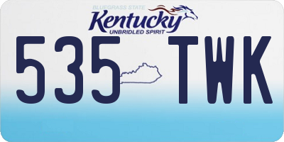KY license plate 535TWK