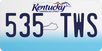 KY license plate 535TWS