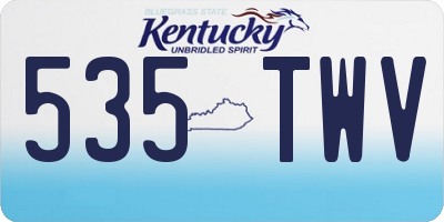 KY license plate 535TWV