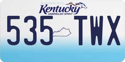 KY license plate 535TWX