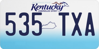 KY license plate 535TXA