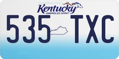KY license plate 535TXC