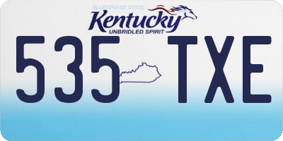 KY license plate 535TXE