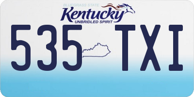 KY license plate 535TXI